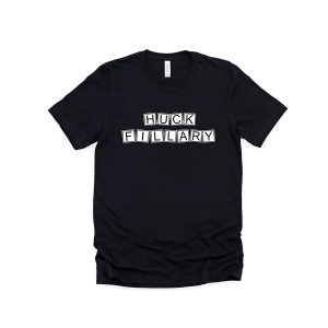 black hf t-shirt with stacked slogan